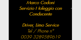 autonoleggio Marco Codoni Servizio Noleggio con Conducente Driver Service
