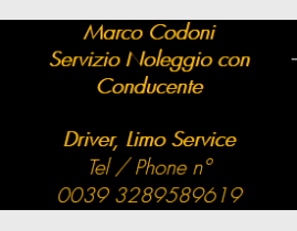 autonoleggio Marco Codoni Servizio Noleggio con Conducente Driver Service